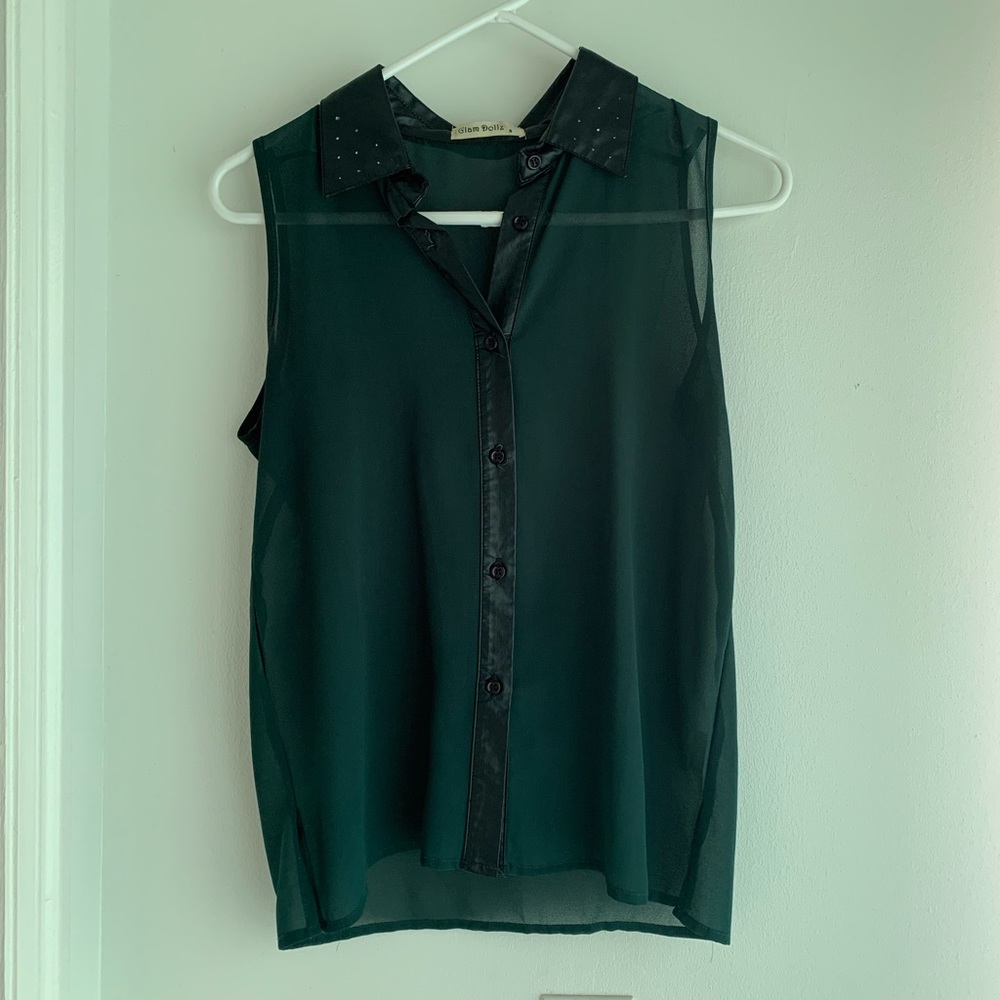 Green Collared Blouse